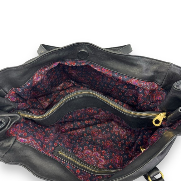 Marc By Marc Jacobs RARE Petal To The Metal Black Leather Gold Bird Tote Purse - Picture 10 of 16